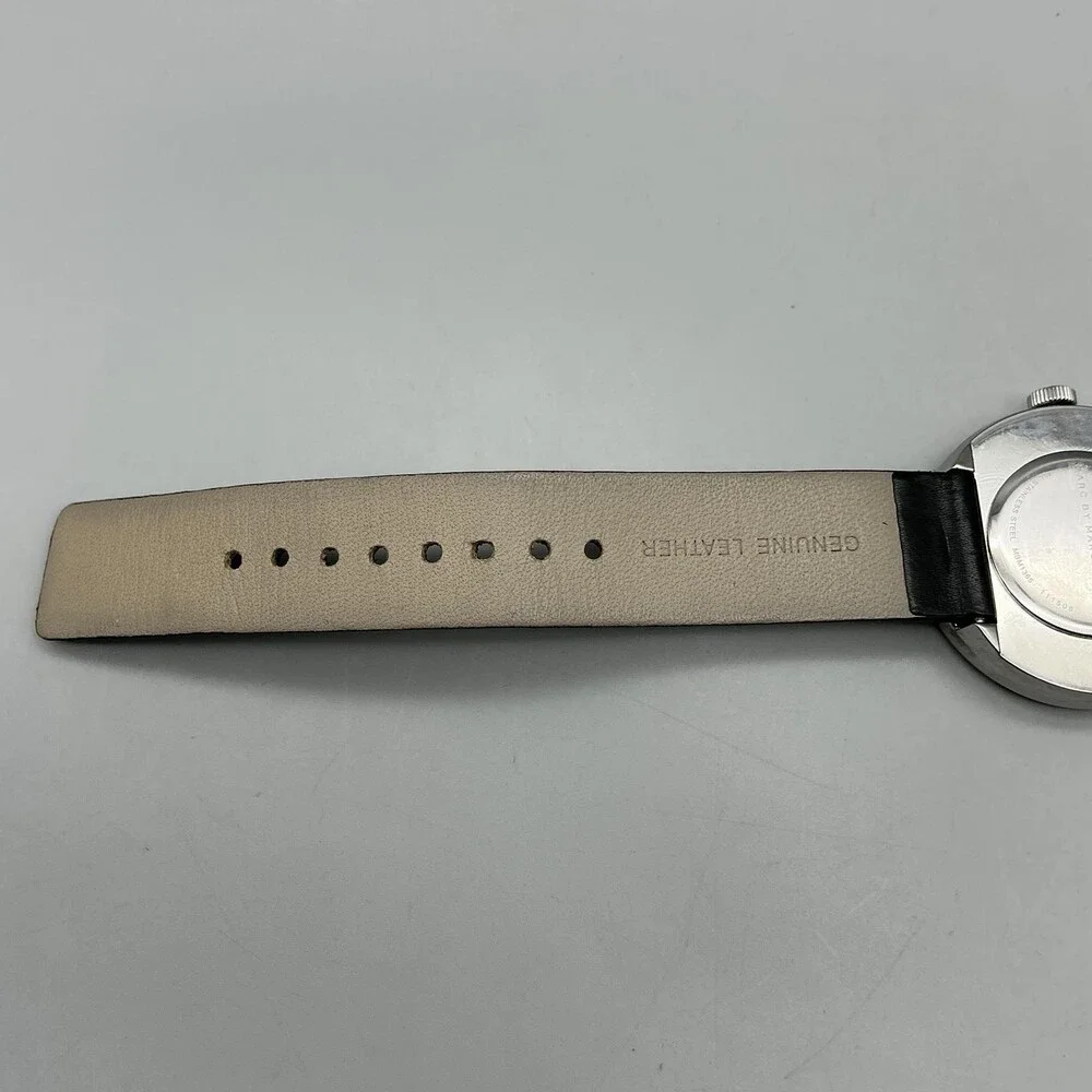Marc By Marc Jacobs Womens Watch 36mm White Dial Black Leather New Battery